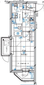 レガリス蒲田の間取り|洋室8.5帖の1Kバストイレ別独立洗面台