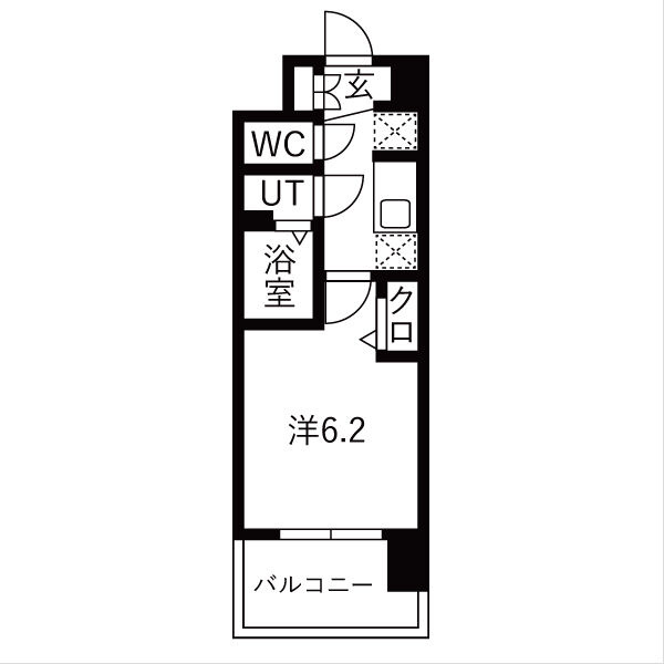 エステムコート四天王寺夕陽丘Ⅱの間取り