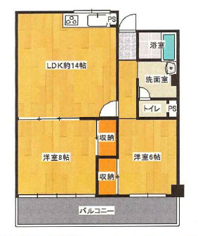 奈良市藤ノ木台１丁目の賃貸マンションの間取り