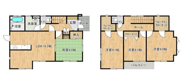 想定賃料年102万　想定利回り6.07％　木造戸建の間取り