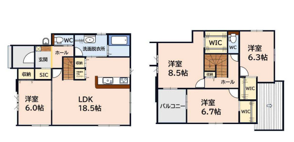 【間取り】 | 糟屋郡須恵町大字須恵22期　1号棟（全1棟）【仲介手数料無料・0円】 | 平日、土日祝日もお好きな日時にご見学可能です。お気軽にお問合せ下さい。