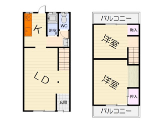 【間取り】 | 富秋町2丁目テラスハウス