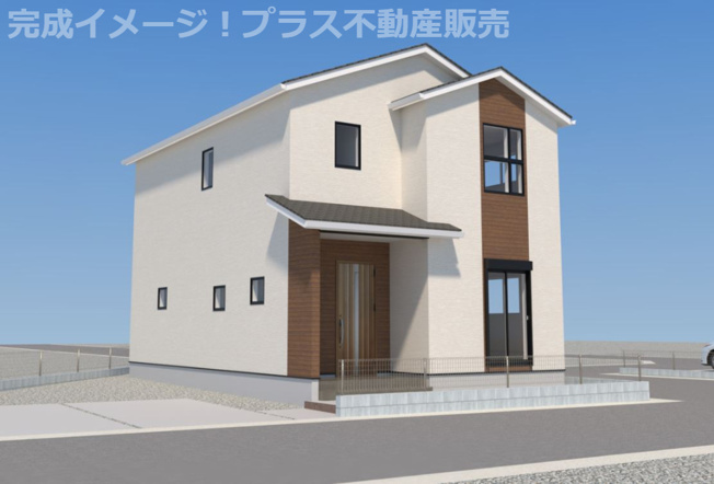 【外観】 | 糟屋郡須恵町上須惠25期　3号棟（全7区画）【仲介手数料無料・0円】 | 完成イメージの外観パースです。