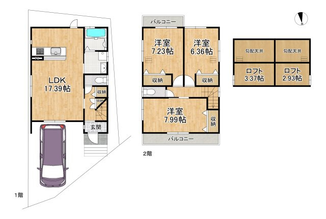 一戸建　大津市一里山4丁目の間取り