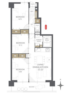 【間取り】アーネスト能茶山 