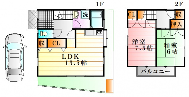 熊中借家35-10番地の間取り