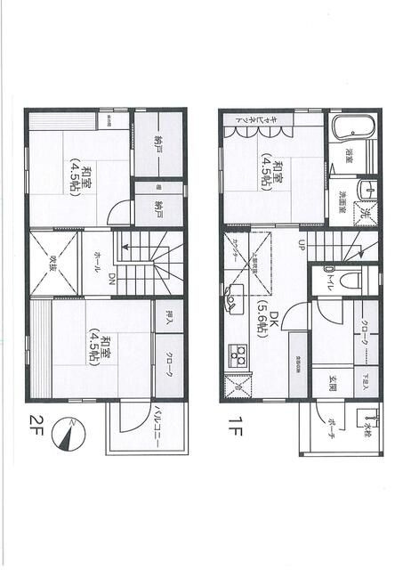 北大塚三丁目貸家の間取り