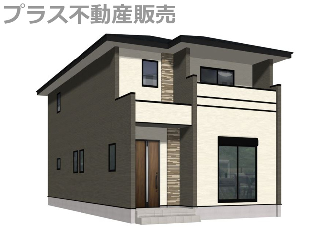 【外観】 | 糟屋郡宇美町宇美中央1丁目4期　1号棟（全3棟）【仲介手数料無料・0円】 | 完成イメージの外観パースです。