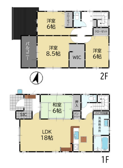 【間取り】 | 糟屋郡宇美町宇美中央1丁目4期　2号棟（全3棟）【仲介手数料無料・0円】 | 平日、土日祝日もお好きな日時にご見学可能です。お気軽にお問合せ下さい。
