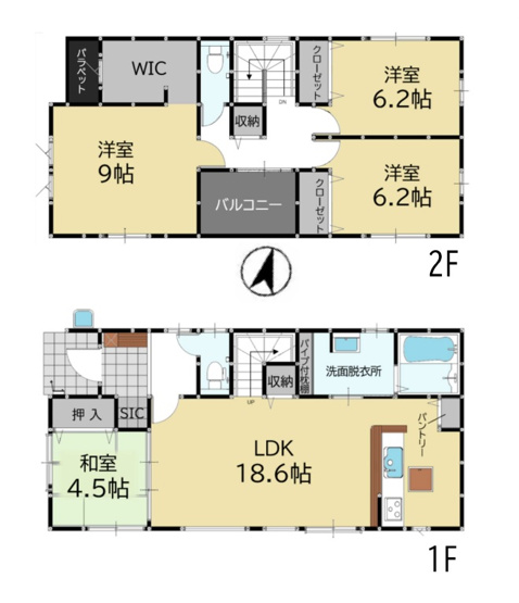 【間取り】 | 糟屋郡宇美町宇美中央1丁目4期　3号棟（全3棟）【仲介手数料無料・0円】 | 平日、土日祝日もお好きな日時にご見学可能です。お気軽にお問合せ下さい。