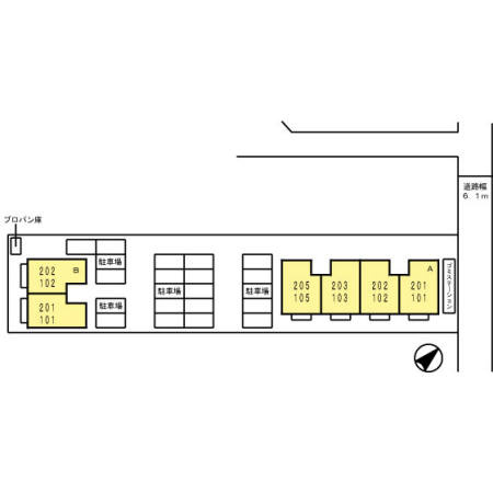 サンライズ豊B棟の区画図
