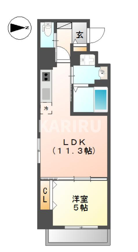 エイチ・ツーオー新深江の間取り