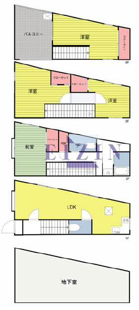 下山手通4丁目貸家の間取り