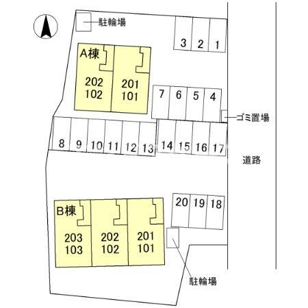 ハイトラスト　Bの区画図|高崎、前橋のお部屋探しはエンドスケープまで！お客様の理想お聞かせ下さい♪