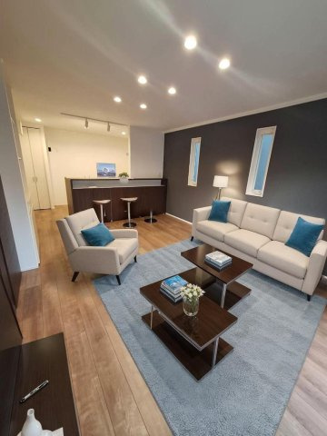 横濱ヒルズの居間・リビング|CG家具の為実際は家具が付きません
