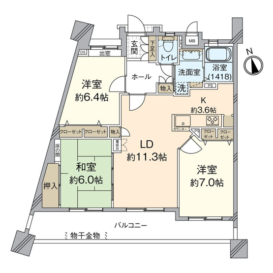 【間取り】 | アーサー香椎プレッソ | 全室6帖以上で収納も充実。リフォーム済みで気持ちよく新生活を始められます