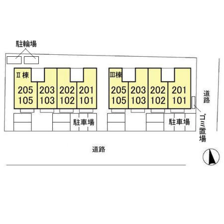 サンＶパークⅡ・Ⅲ Ⅱの区画図