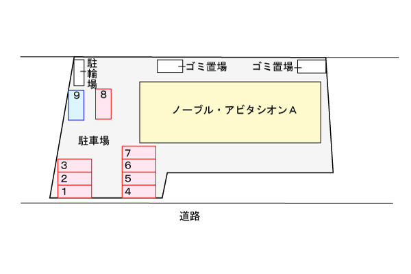 ノーブル・アビタシオンＡの駐車場|駐車場