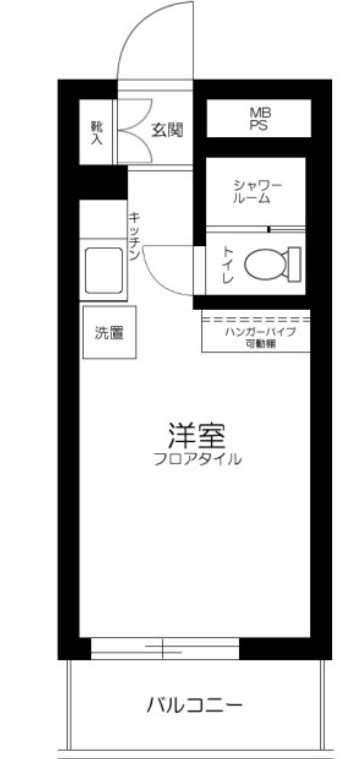 ハイシティ三軒茶屋第1　分譲賃貸　陽当たり良好　内装一部交換の間取り