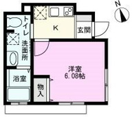 角部屋、２面採光の１Ｋ