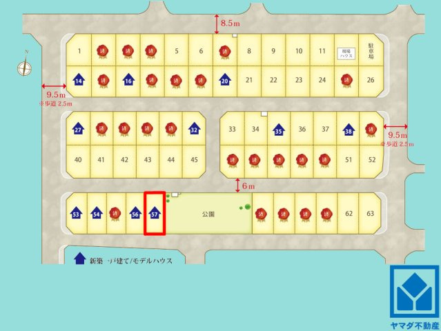 大津市大平１丁目　57号地の区画図
