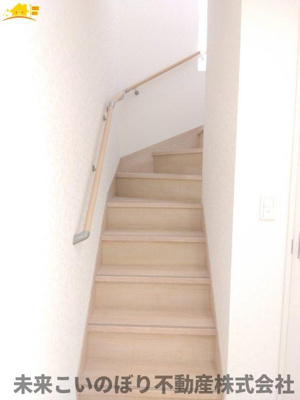 【内装】 | Cradlegarden久喜市菖蒲町菖蒲第17 | 階段スペースには手すりがついており安心です