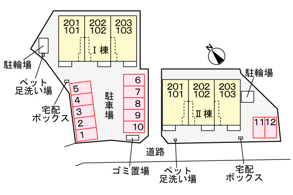 ノーブル柏Bの駐車場
