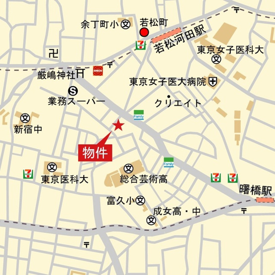 【地図】 | コスモリード新宿余丁町