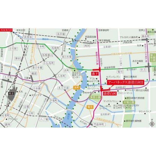 アーバネックス清澄白河Ⅱ　ＥＡＳＴ棟の地図