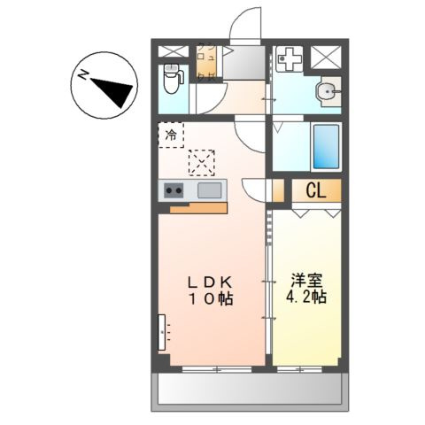 オレンジクレストＡの間取り