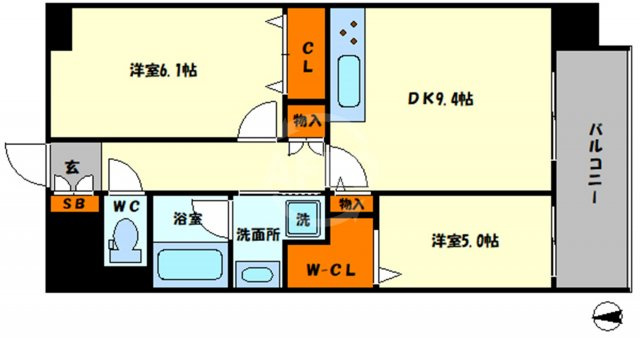 ベリー海老江　鷺洲小学校区の間取り|ベリー海老江　開放感ある間取り