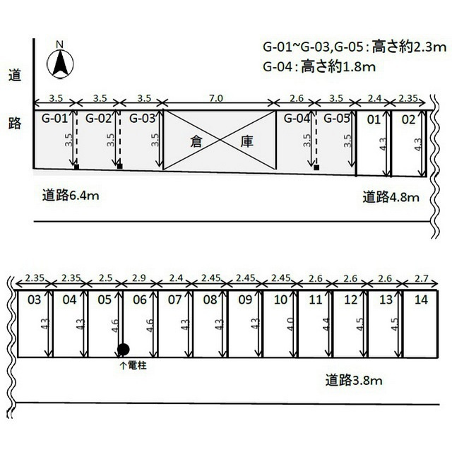岐阜市古市場の駐車場の間取り