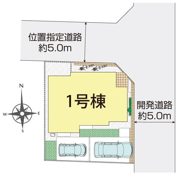 【Blooming Garden】小平市花小金井８丁目２期の区画図|カースペース２台分あり、大荷物や旅行の際も荷物が楽に積み込み可能！