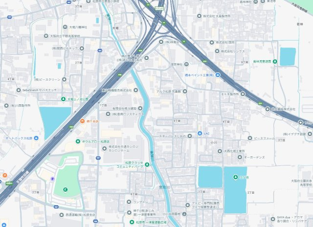 松原市小川　第3期　新築一戸建ての地図