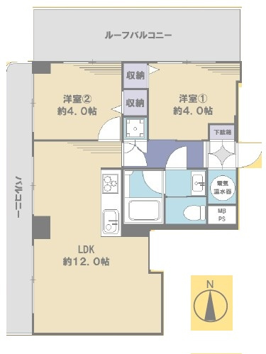 【間取り】 | 秀和大山レジデンス | ルーフバルコニー付き５階部分角住戸なので、陽当たり・通風良好です！