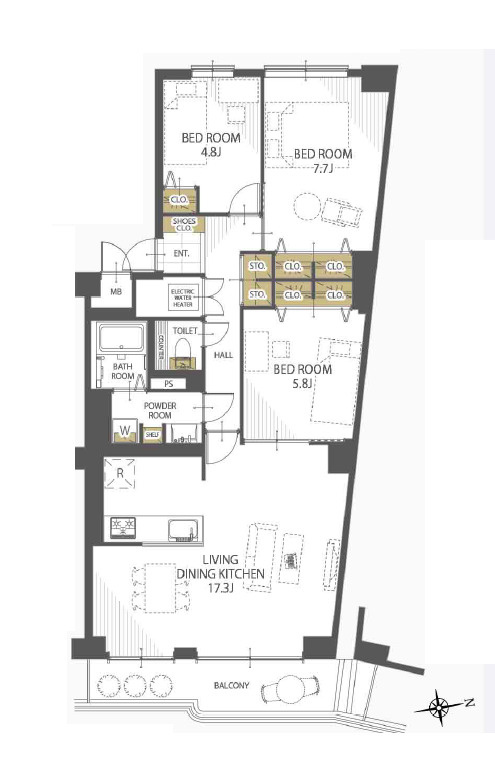 ネオコーポ明舞壱番館の間取り