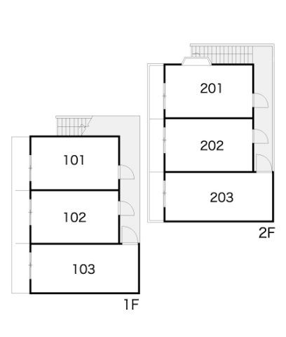 レオパレス朝霞第２の区画図