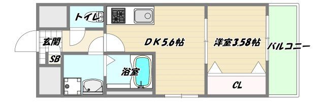 大阪市東淀川区菅原２丁目の賃貸マンションの間取り