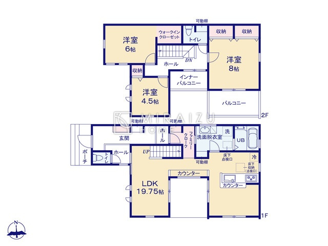 【間取り】 | リビングの大きな開口部は陽当たりの確保だけでなく、まとめ買いで大量のお買い物をした際や家具など大きな物を購入した際に便利です。