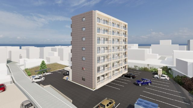 大津町引水新築マンションの外観パース