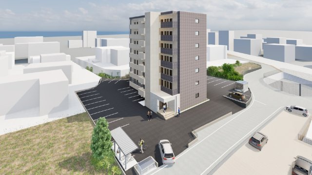大津町引水新築マンションの外観パース