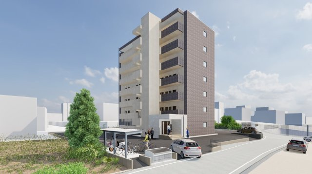 大津町引水新築マンションの外観パース