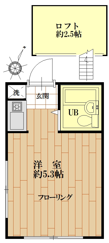 横浜市港北区師岡町のアパートの間取り