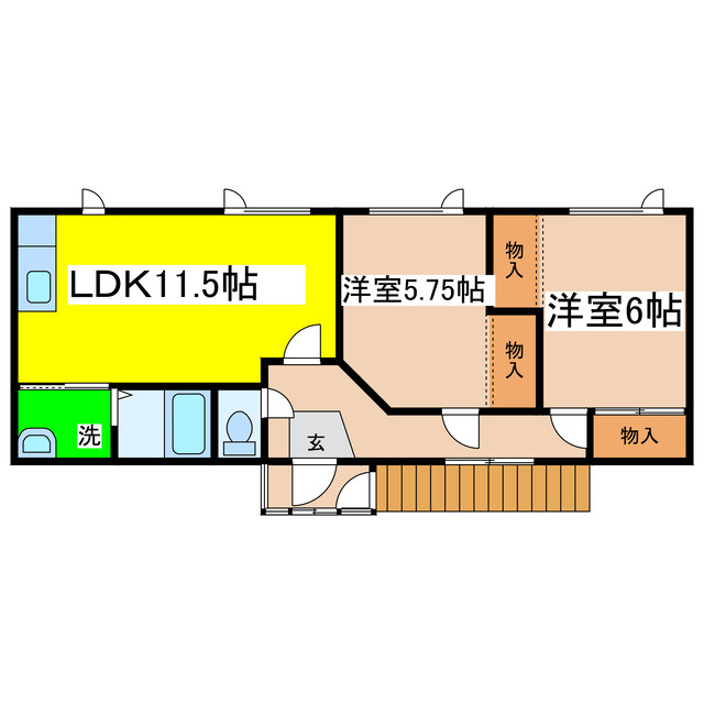 光和７－１７テラスハウスの間取り