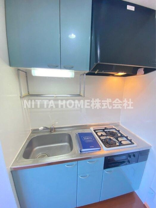 セジュール築地のキッチン|コンロ付きのシステムキッチンです(^^)/