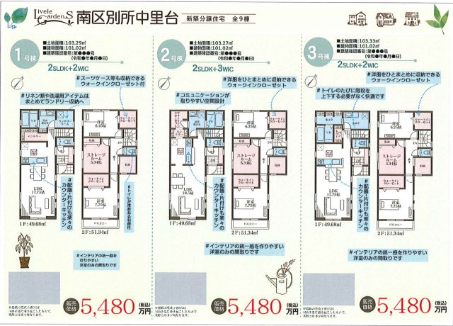 横浜市南区別所中里台の新築一戸建|仲介手数料無料！お問合せ下さい/080-7058-7312 