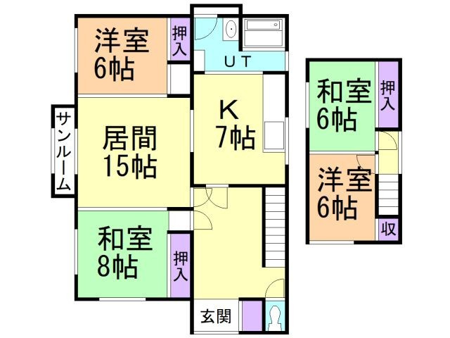 登別市若草町4丁目7-10戸建の間取り