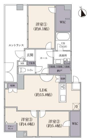 サンビュー南町の間取り|～西向き3LDK　収納タップリの間取りです～