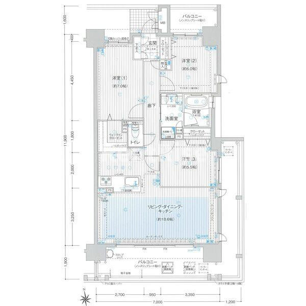ユニーブル一宮ミッドイーストの洗面所