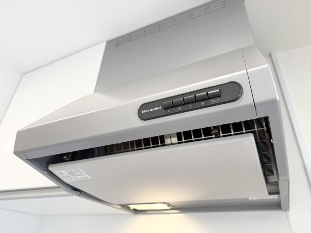 CASA上津のキッチン|お掃除の手間が省ける整流版がついたレンジフード